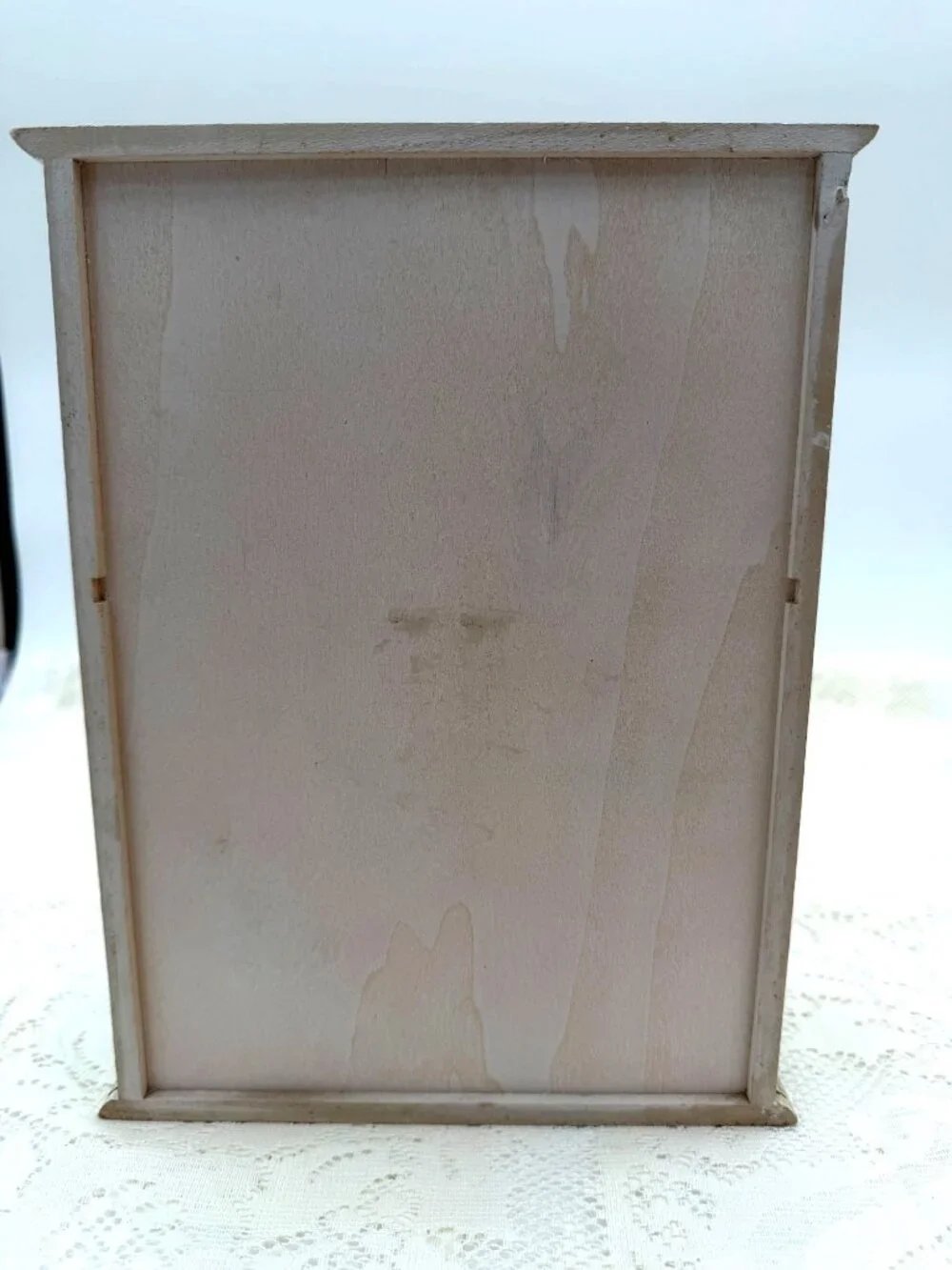 White Wooden Display Cabinet Glass Doors Vintage-Style Handles 11